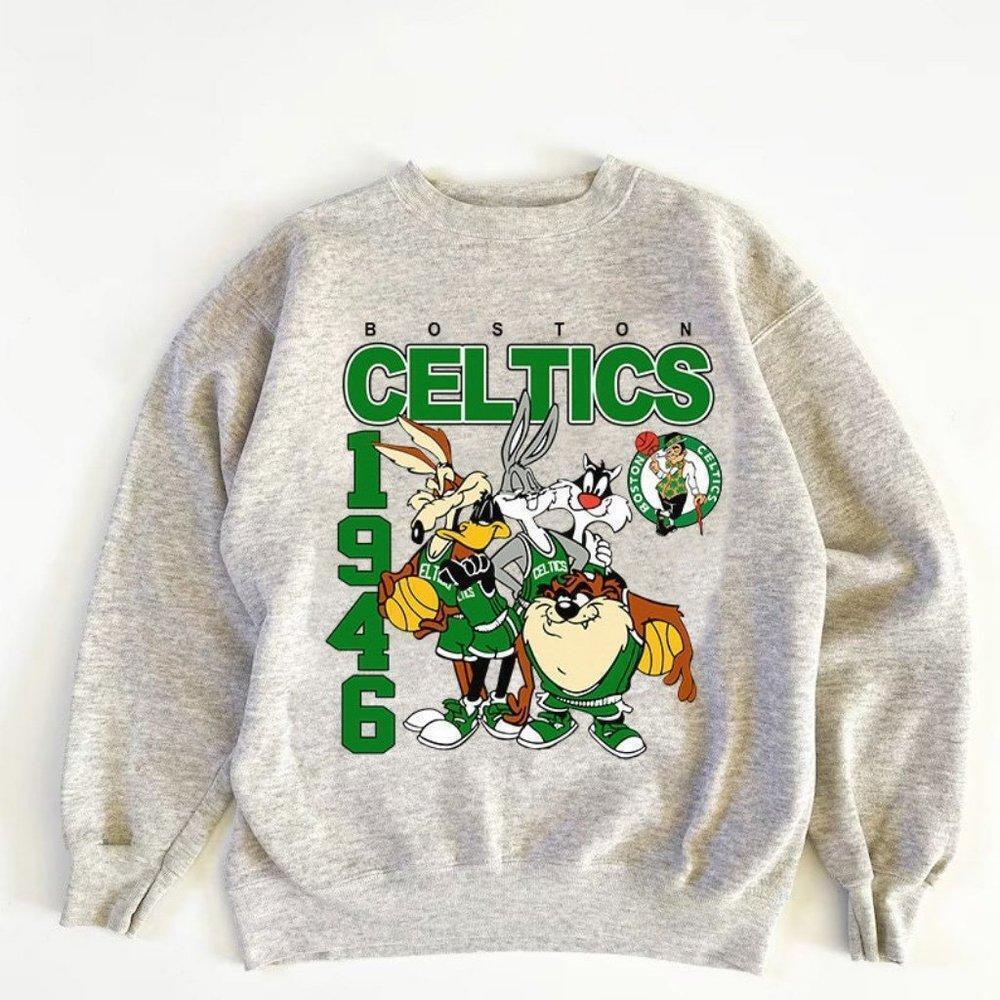 Boston Celtics Looney Tunes 1946 All Star Basketball Graphic Shirt 90S